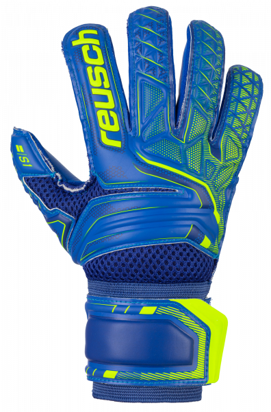 Reusch Attrakt S1 Roll Finger Junior 5072217 4949 blue yellow front